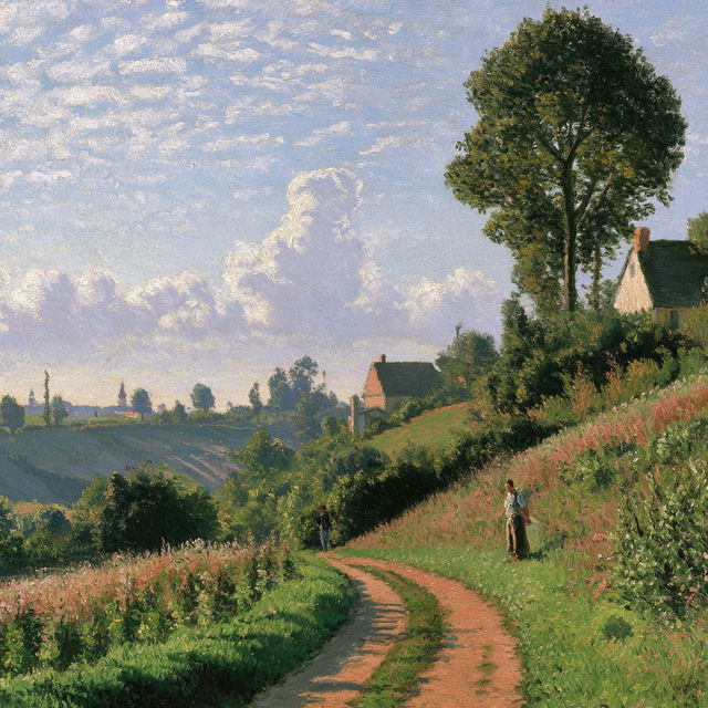 Camille Pissarro style, Midjourney V8.2, render 3 of 4