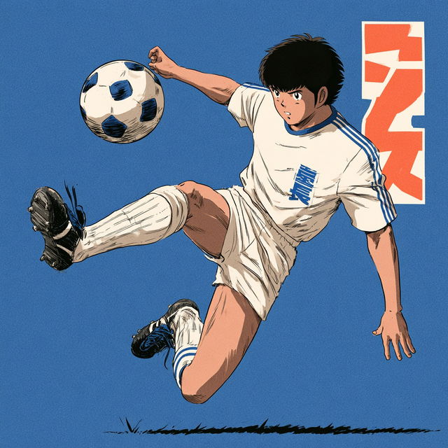 Captain Tsubasa style, Midjourney V8.2, render 4 of 4