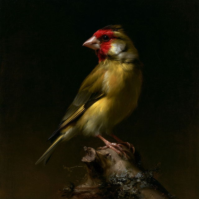 Carel Fabritius style, Midjourney V8.2, render 4 of 4