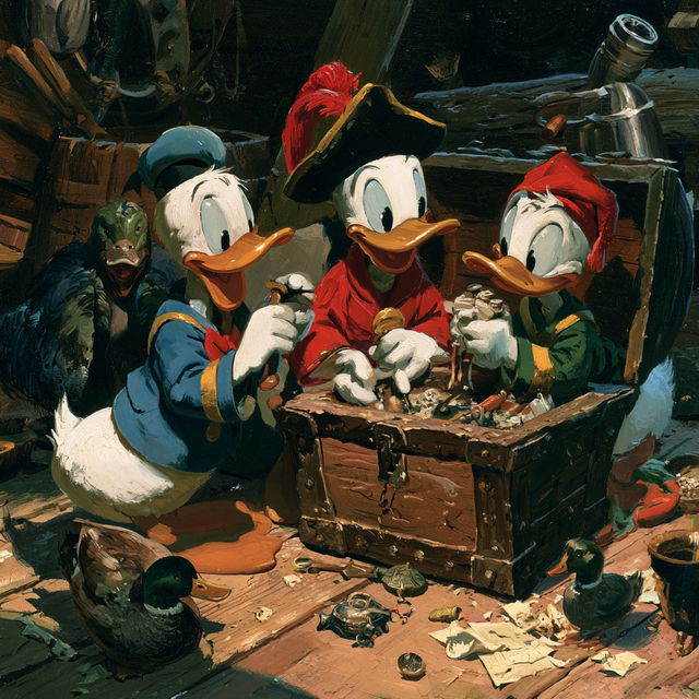 Carl Barks style, Midjourney V8.2, render 1 of 4