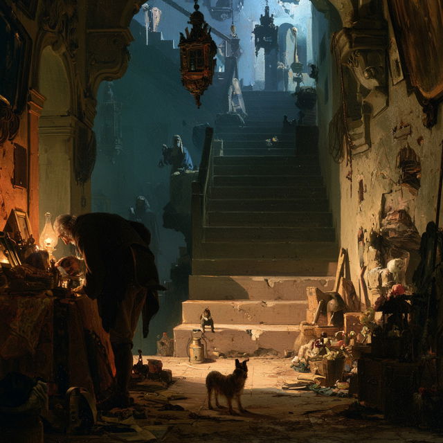 Carl Spitzweg style, Midjourney V8.2, render 4 of 4