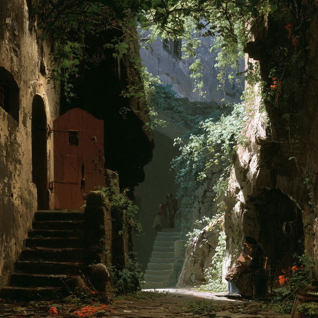 Carl Spitzweg style, Midjourney V8.2, render 3 of 4