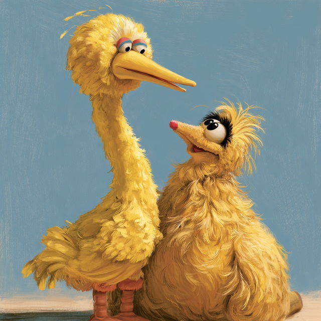 Caroll Spinney style, Midjourney V8.2, render 4 of 4