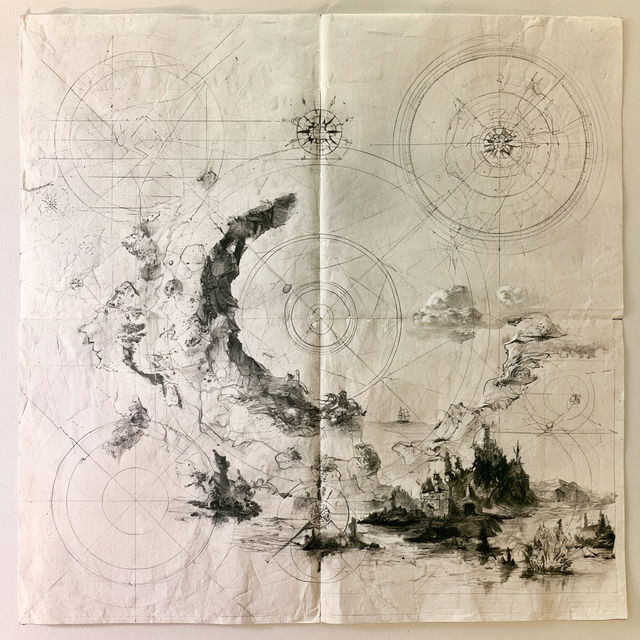 Cartography style, Midjourney V8.2, render 2 of 4