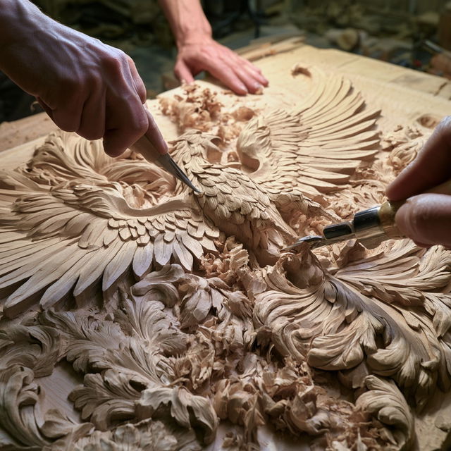Carving style, Midjourney V8.2, render 1 of 4