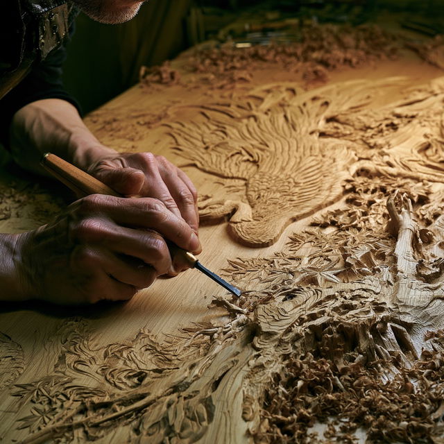 Carving style, Midjourney V8.2, render 4 of 4