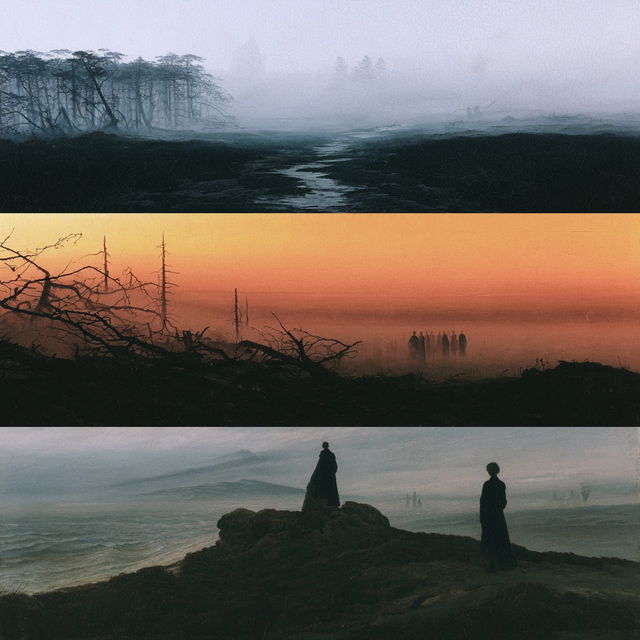 Caspar David Friedrich style, Midjourney V8.2, render 2 of 4