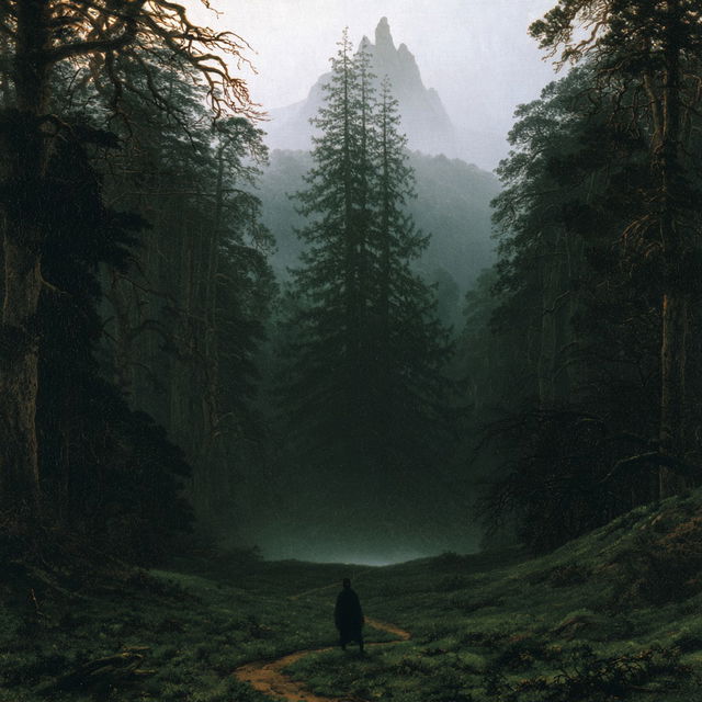 Caspar David Friedrich style, Midjourney V8.2, render 3 of 4