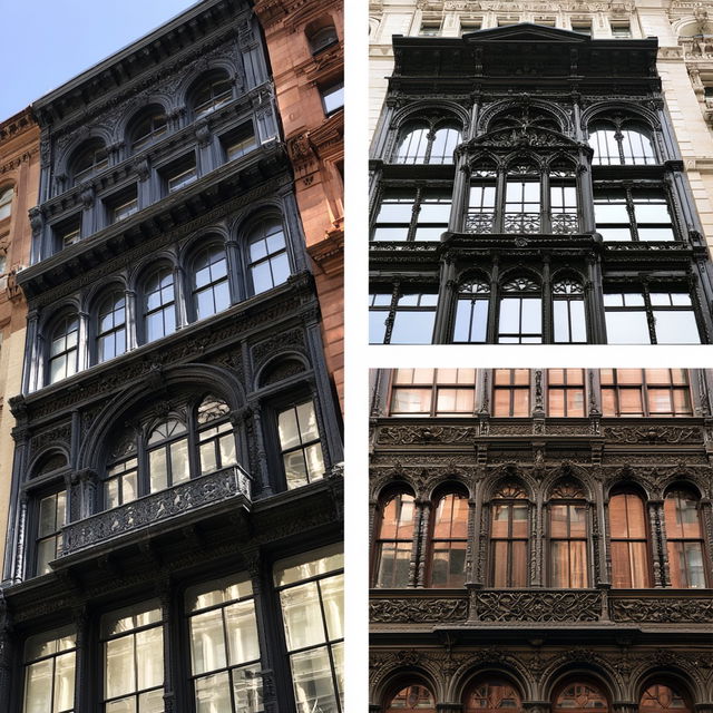 Cast-iron architecture style, Midjourney V8.2, render 1 of 4