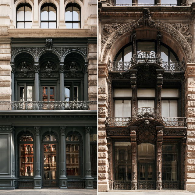 Cast-iron architecture style, Midjourney V8.2, render 4 of 4