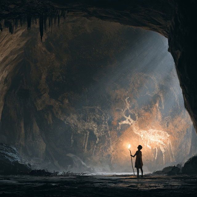 Cave painting style, Midjourney V8.2, render 3 of 4