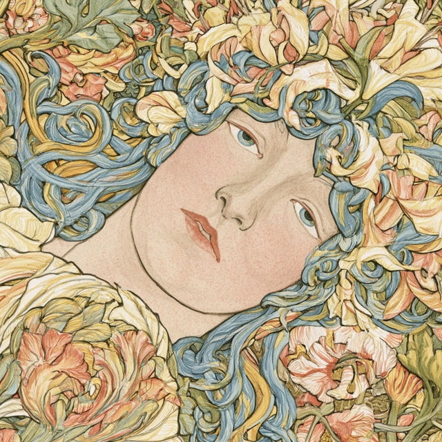 Botanical Nouveau style, Midjourney V8.2, render 2 of 4