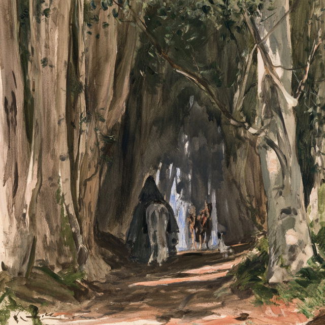 The Orphic Thicket Atelier style, Midjourney V8.2, render 2 of 4