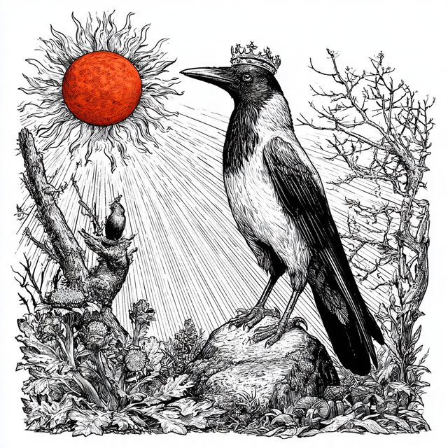 Inkomenagerie style, Midjourney V8.2, render 1 of 4