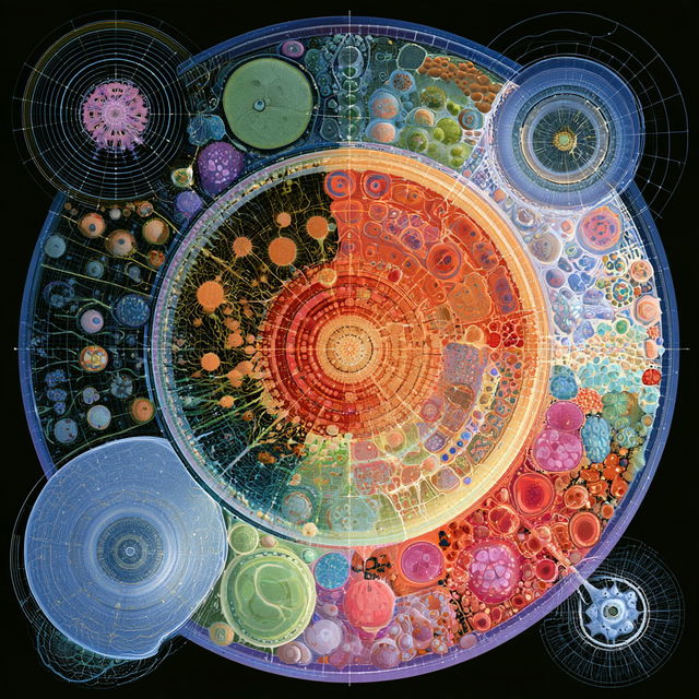 Cellular diagram style, Midjourney V8.2, render 2 of 4