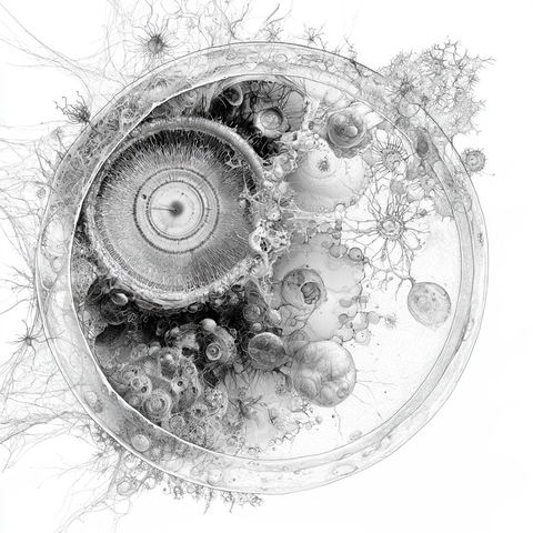 Cellular diagram style (Techniques), Midjourney V8.2