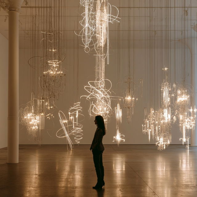 Cerith Wyn Evans style, Midjourney V8.2, render 1 of 4