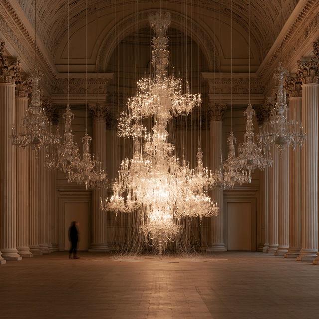 Cerith Wyn Evans style, Midjourney V8.2, render 3 of 4