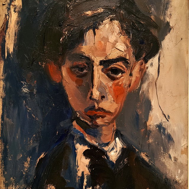 Chaim Soutine style, Midjourney V8.2, render 3 of 4