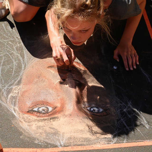 Chalk drawing style, Midjourney V8.2, render 4 of 4