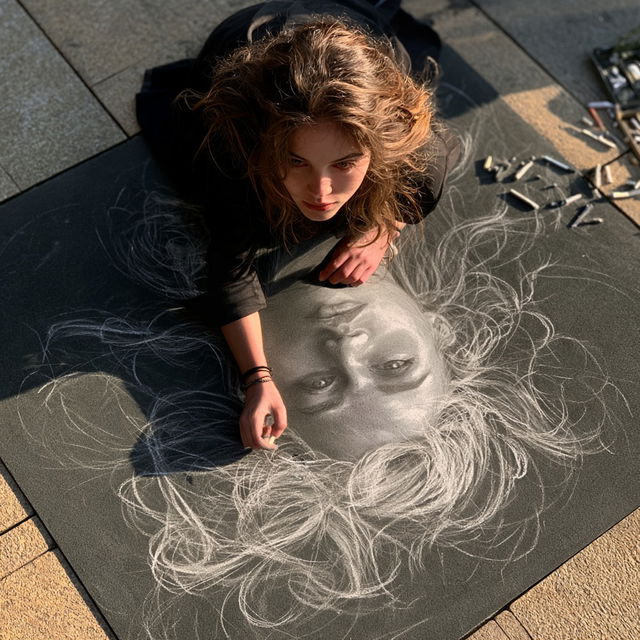 Chalk drawing style, Midjourney V8.2, render 3 of 4