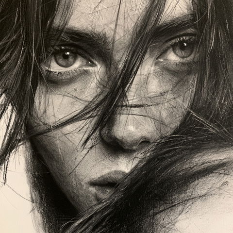 Charcoal drawing style (Techniques), Midjourney V8.2
