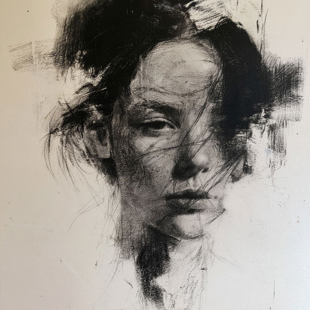 Charcoal drawing style, Midjourney V8.2, render 4 of 4