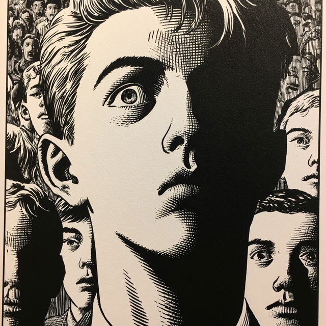 Charles Burns style, Midjourney V8.2, render 1 of 4