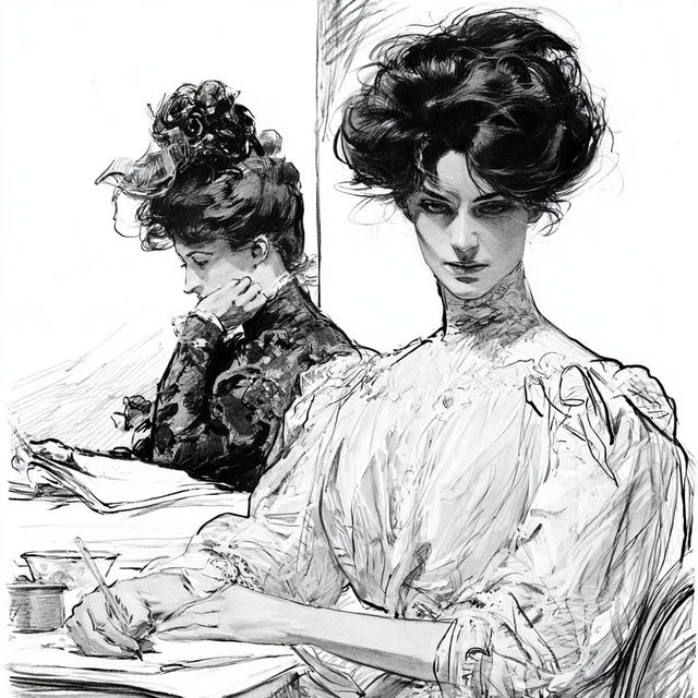 Charles Dana Gibson style, Midjourney V8.2, render 2 of 4
