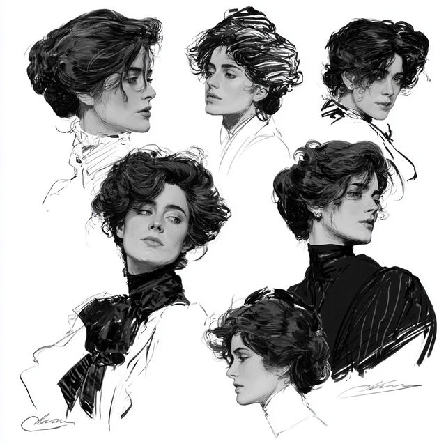 Charles Dana Gibson style, Midjourney V8.2, render 4 of 4