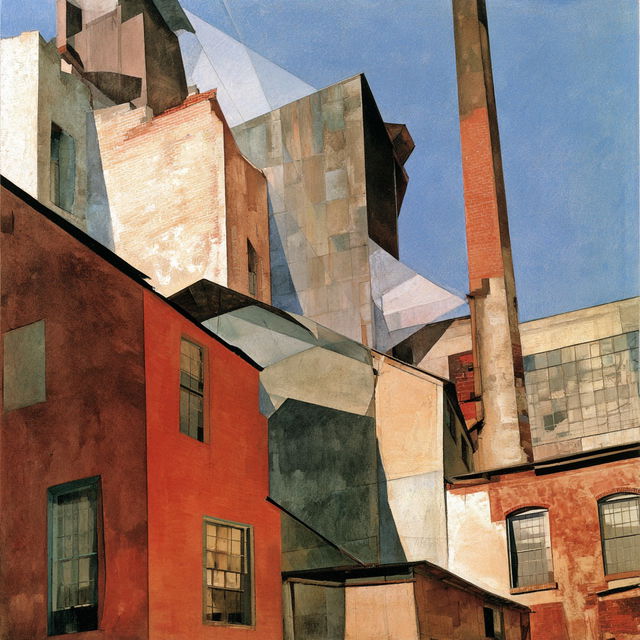 Charles Demuth style, Midjourney V8.2, render 2 of 4