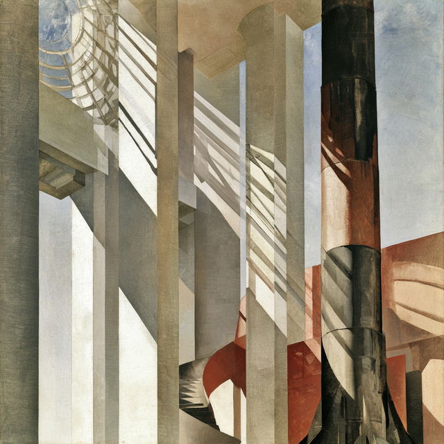 Charles Demuth style, Midjourney V8.2, render 3 of 4