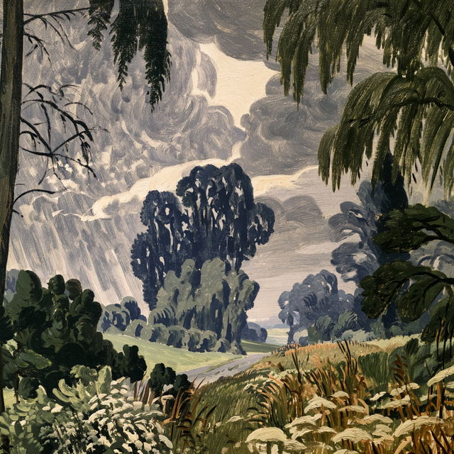 Charles E. Burchfield style, Midjourney V8.2, render 1 of 4