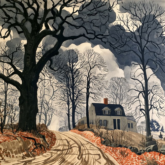 Charles E. Burchfield style, Midjourney V8.2, render 4 of 4