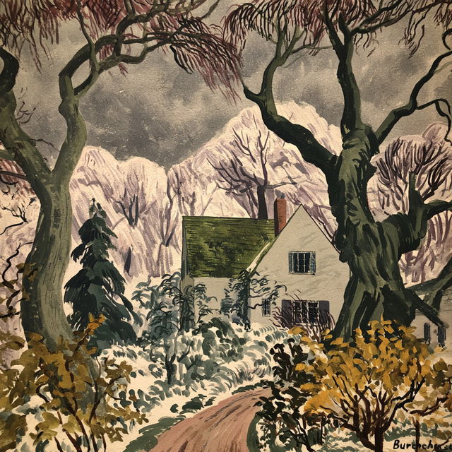 Charles E. Burchfield style, Midjourney V8.2, render 3 of 4