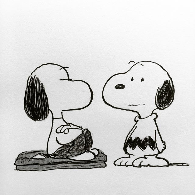 Charles Schulz style, Midjourney V8.2, render 2 of 4