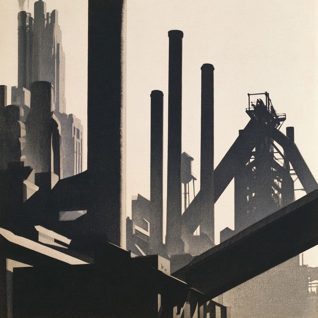 Charles Sheeler style, Midjourney V8.2, render 2 of 4