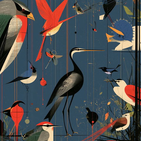 Charley Harper style (Illustrators), Midjourney V8.2