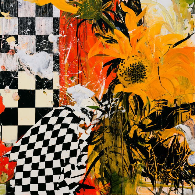 Charline von Heyl style, Midjourney V8.2, render 4 of 4
