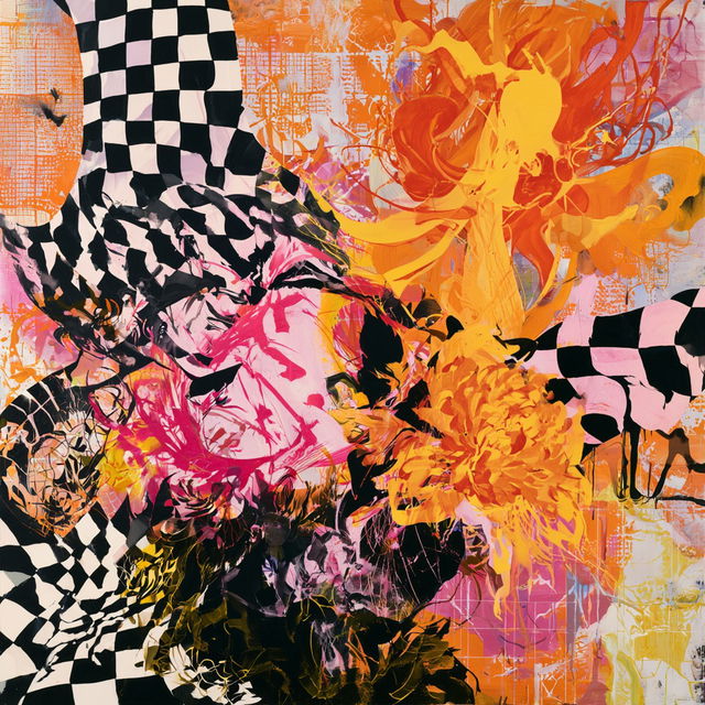 Charline von Heyl style, Midjourney V8.2, render 3 of 4