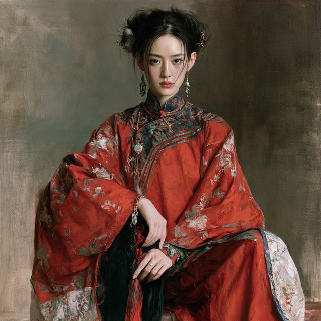 Chen Yifei style, Midjourney V8.2, render 2 of 4
