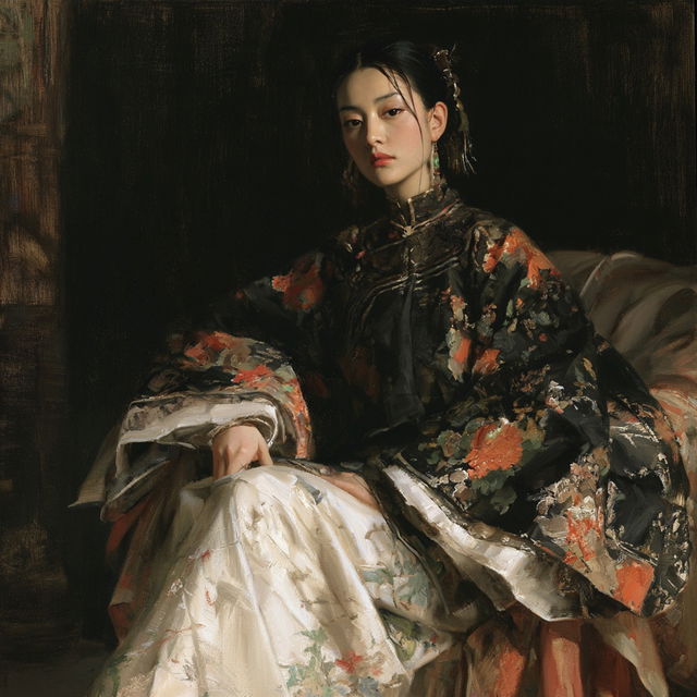 Chen Yifei style, Midjourney V8.2, render 4 of 4
