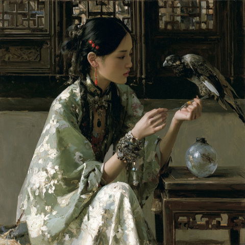 Chen Yifei style (Painters), Midjourney V8.2