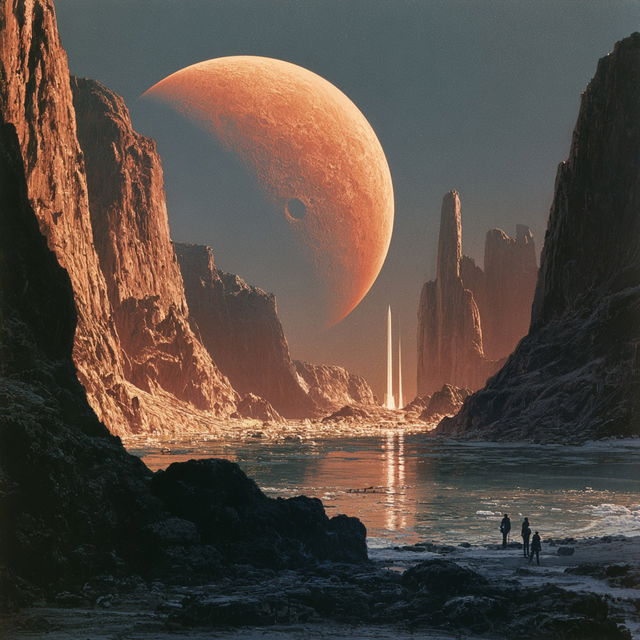 Chesley Bonestell style, Midjourney V8.2, render 1 of 4