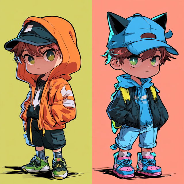 Chibi anime style style, Midjourney V8.2, render 1 of 4