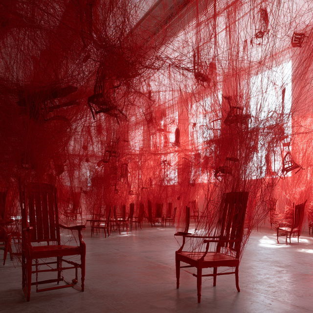 Chiharu Shiota style, Midjourney V8.2, render 3 of 4