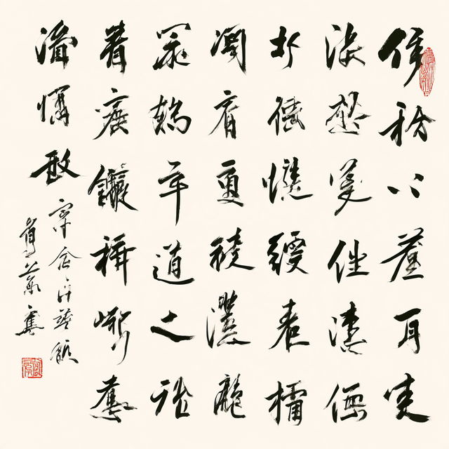 Chinese calligraphy style, Midjourney V8.2, render 1 of 4