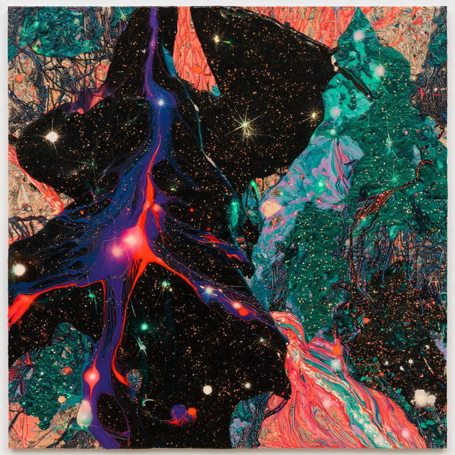 Chris Ofili style, Midjourney V8.2, render 1 of 4