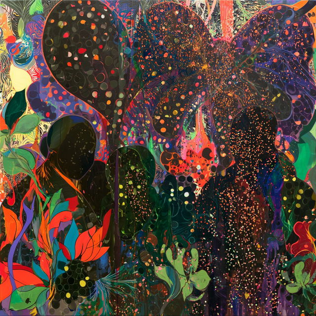 Chris Ofili style, Midjourney V8.2, render 3 of 4
