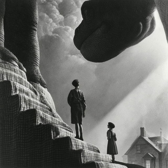 Chris Van Allsburg style, Midjourney V8.2, render 2 of 4